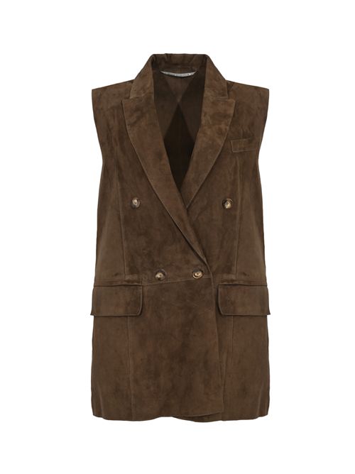 Gilet Lanai in suede Pecan LEATHER AUTHORITY | LANAI126